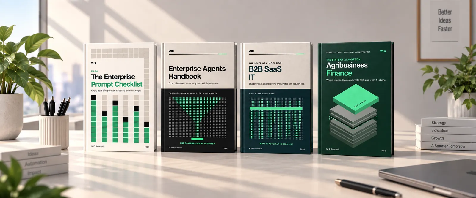 The WIQ research covers standing in a row on a desk