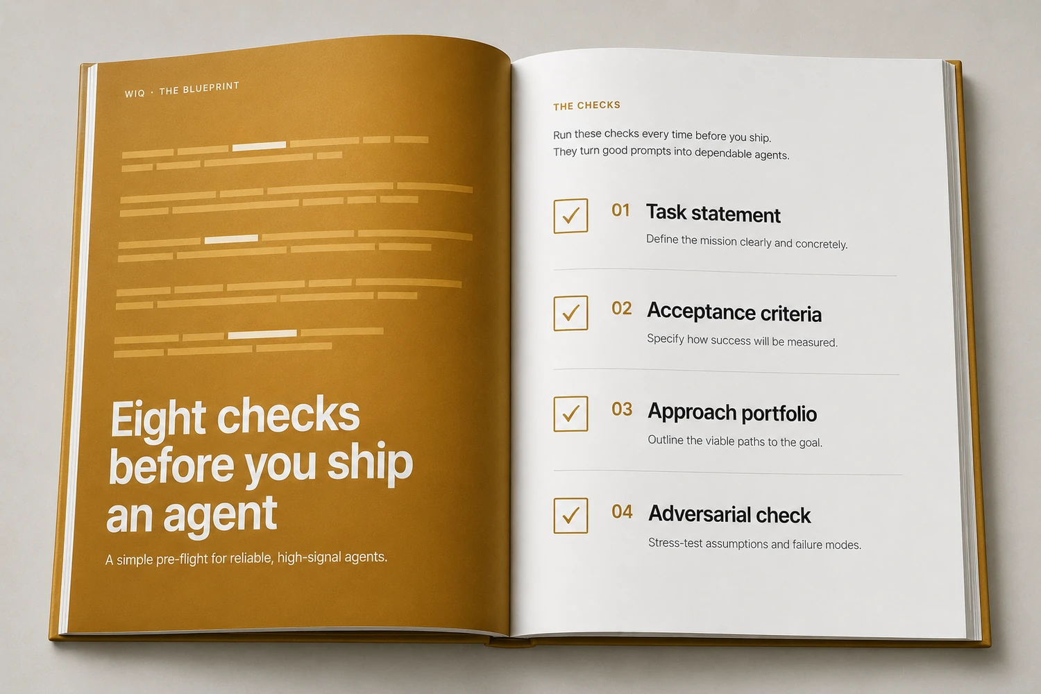 Inside The Enterprise Prompt Checklist: a sample spread